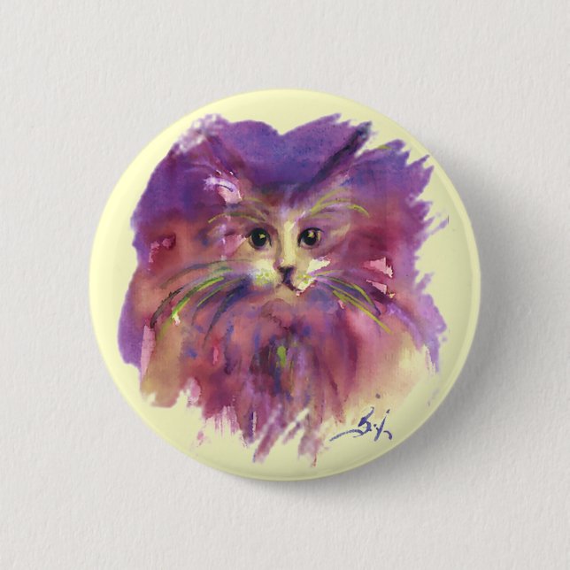 LILA KÄTZCHEN, KATZENPORTRAIT BUTTON (Vorderseite)