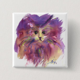 LILA KÄTZCHEN, KATZENPORTRAIT BUTTON