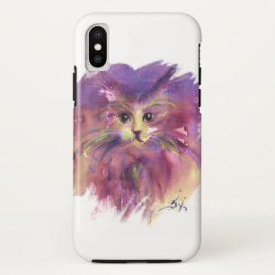 LILA KÄTZCHEN, KATZENPORTRAIT, Weiß Case-Mate iPhone Hülle