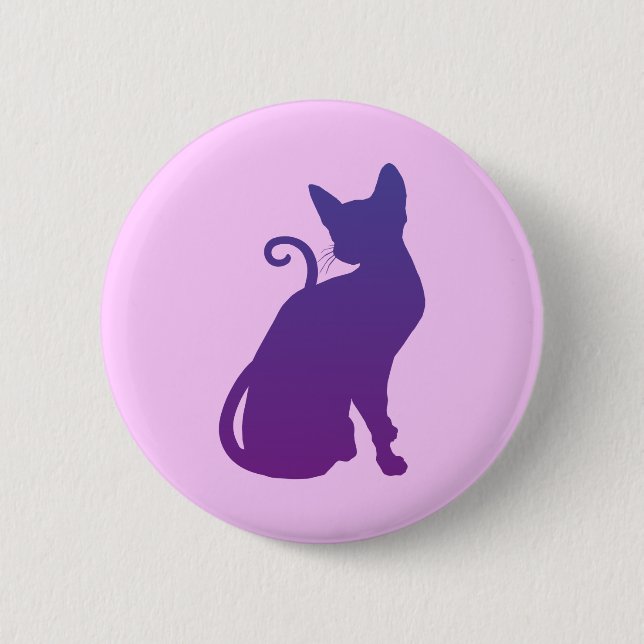 Lila Katze Button (Vorderseite)