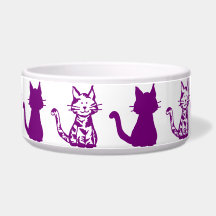 Lila Katzen Muster Große Pet Bowl