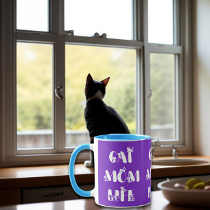 Lila Katzenmutter-Leben Süße Typografie Muttertag Tasse