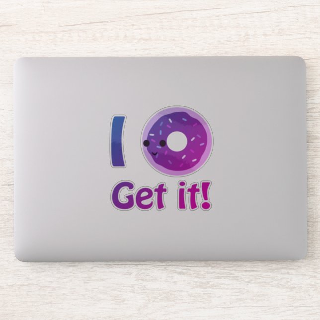 Lila Kawaii I donut It Aufkleber (Computer)