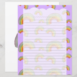 Lila Kawaii Regenbogen Schreibwaren Papier