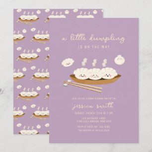 Lila Kawaii Stream Bao-Dumpling-Baby-Party Einladung