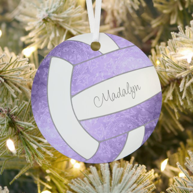 lila Keepsake-Volleyball Ornament Aus Metall (InSitu)