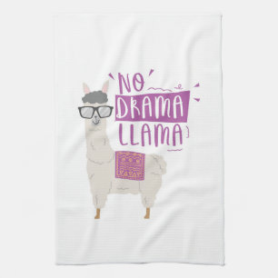 Lila kein Drama-Lama Geschirrtuch
