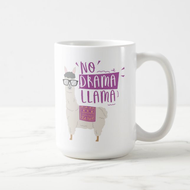 Lila kein Drama-Lama Kaffeetasse (Rechts)