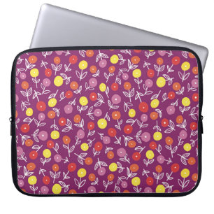 Lila Kinder Blumen Ditsy Laptop Hülle Laptopschutzhülle