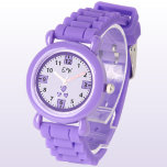 Lila Kinder mit Initialen Armbanduhr<br><div class="desc">Diese hübsche Kinderuhr ist ideal, um eine persönliche Touch hinzuzufügen! Passen Sie es mit den Initialen Ihres Kindes an. Es ist ein lustiges und praktisches Accessoire, das den Kleinen dabei hilft, die Zeitspur behalten und dabei Stilvoll bleibe. Die Farben und das süße Design machen es zu einem großartigen Geschenk für...</div>
