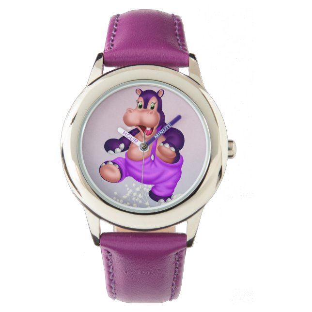 Lila - Kinderuhr Armbanduhr (Vorderseite)
