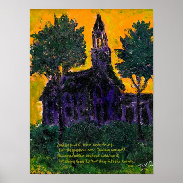 Lila Kirche Poster (Vorne)