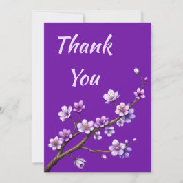 Lila Kirschblossom Tree Danke für Ihre Spende Feiertagskarte
