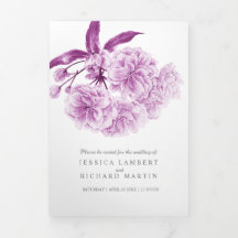 Lila Kirschblüte Aquarell Tri-Falten Programm