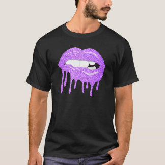 Lila Kiss Lip Biting Purpl T-Shirt