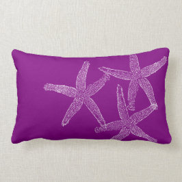 Lila Kissen mit weißen Starfish