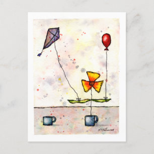 Lila Kite Blume Postkarte