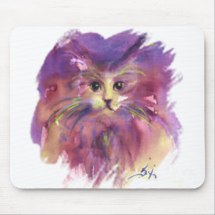 LILA KITTEN, KITTKATENPORTRAL, weiß Mousepad