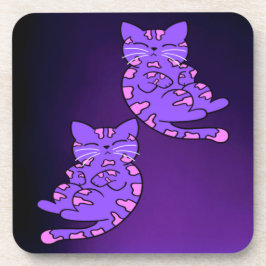 Lila Kitten Twins 2 Getränkeuntersetzer