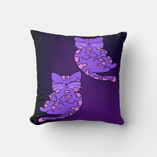 Lila Kitten Twins 2 Kissen (Vorderseite)