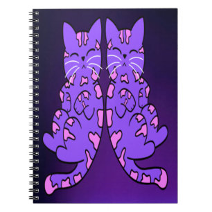Lila Kitten Twins Notizblock