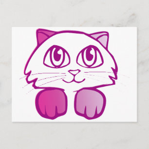 Lila Kitty Postkarte