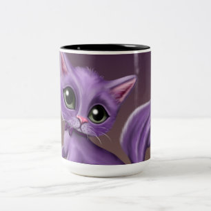 Lila Kitty Zwei-Ton Tasse