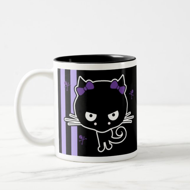 Lila Kitty Zweifarbige Tasse (Links)