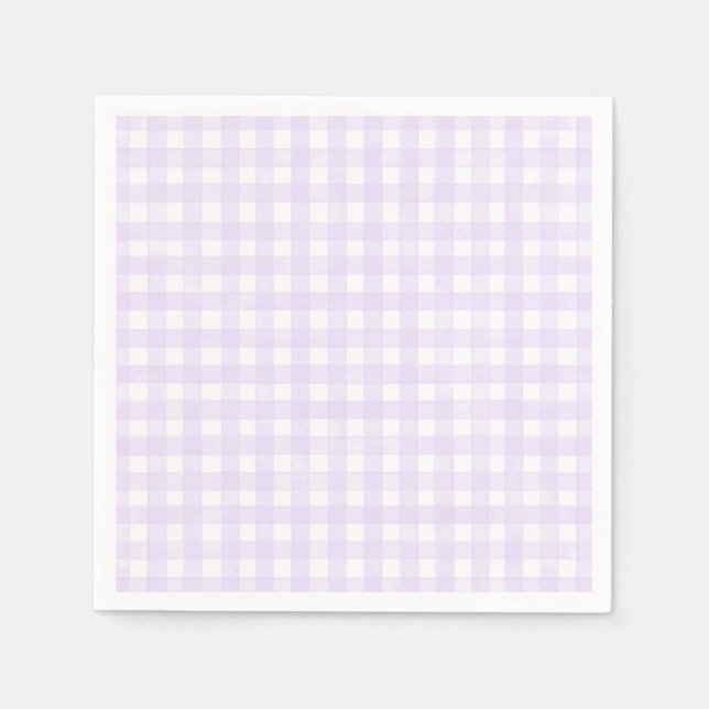 Lila Klassisches Gingham Serviette (Vorderseite)