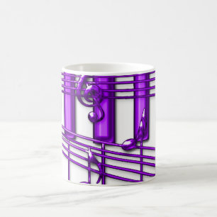 Lila Klavier-Tastatur-Musiknoten Tasse