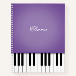 Lila Klaviermusiktastatur Notizbuch