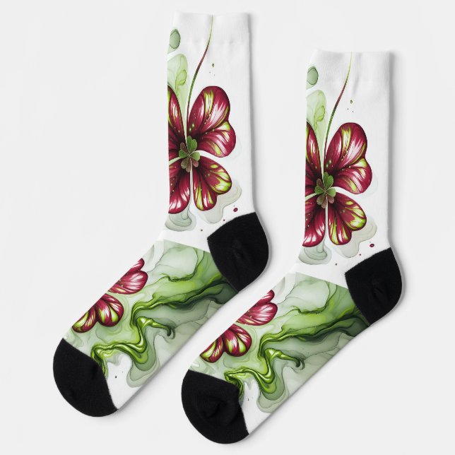 LILA KLEE BLÜTE SOCKEN (Linkes Detail)