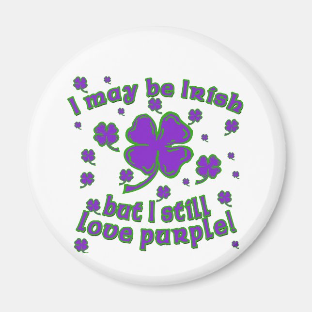 Lila Kleeblatt St. Patrick's Day Design Magnet (Vorne)