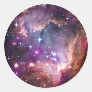 Lila Kleine Magellansche Wolke Runder Aufkleber