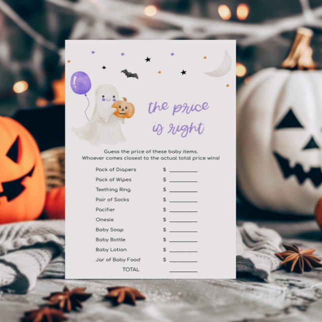 Lila Kleiner Boo Der Preis ist das richtige Spiel (A Little Boo Baby Shower The Price is Right Game)