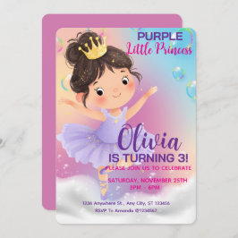 Lila kleiner Princess-Ball Einladung