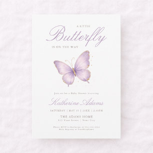 Lila Kleiner Schmetterling Elegante Mädchen-Baby-P Einladung
