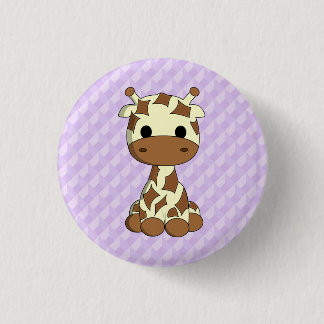 Lila Knopf niedlichen Giraffe kawaii Cartoon Button