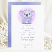 Lila Koala Niedlich Whimsical Watercolor Babydusch