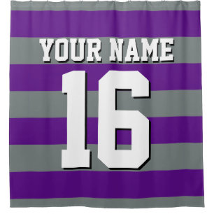 Lila Kohlesport Jersey Preppy Strip Duschvorhang