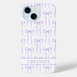 Lila Koketten Schleifen Monogramm Case-Mate iPhone Hülle