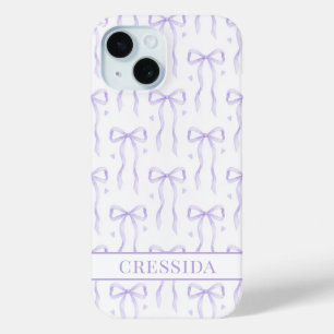 Lila Koketten Schleifen Monogramm Case-Mate iPhone Hülle