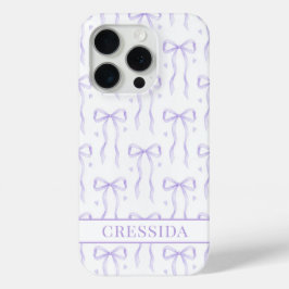 Lila Koketten Schleifen Monogramm Case-Mate iPhone Hülle