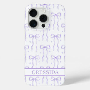 Lila Koketten Schleifen Monogramm Case-Mate iPhone Hülle