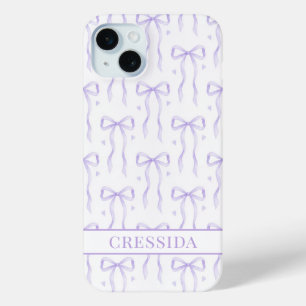 Lila Koketten Schleifen Monogramm Case-Mate iPhone Hülle