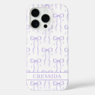 Lila Koketten Schleifen Monogramm iPhone 16 Pro Hülle