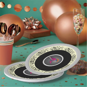 lila Kolibri geblüht Pappteller