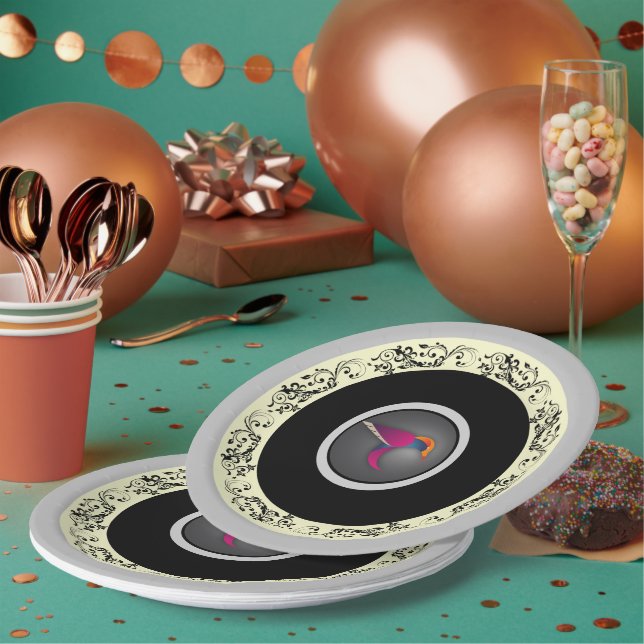 lila Kolibri geblüht Pappteller (Multi)