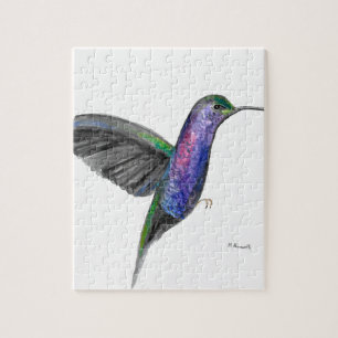 Lila Kolibris-Aquarelltiere Puzzle