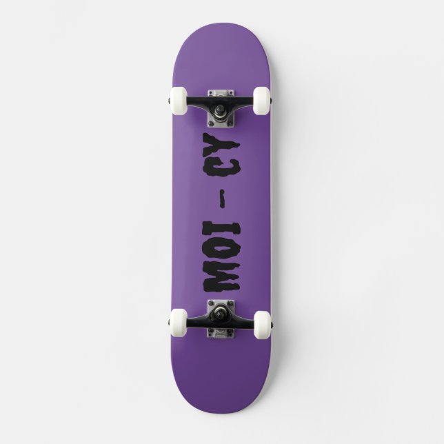 lila Komplettboard MOI - cy Skateboard (Vorderseite)